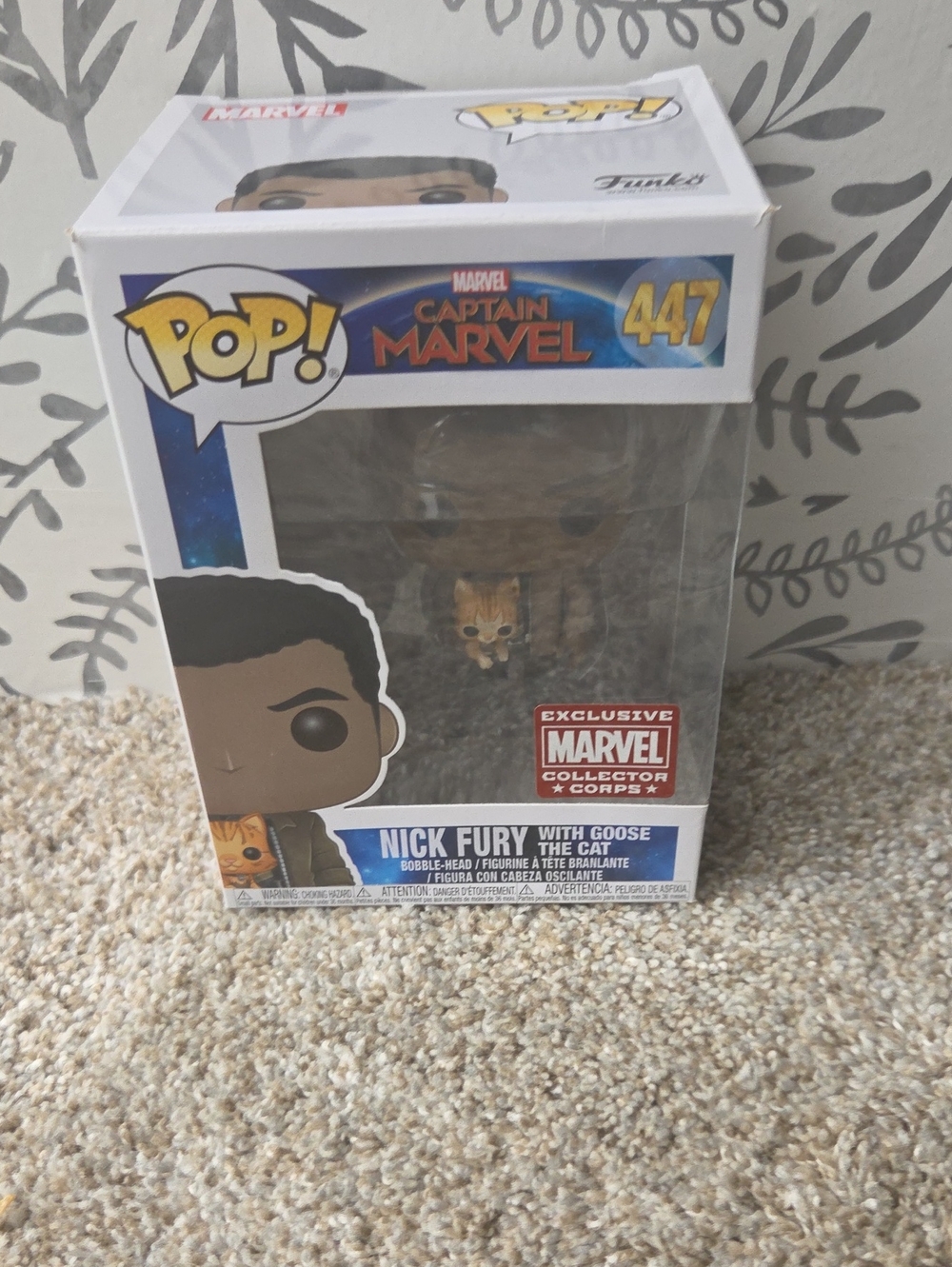 Funko Marvel Captain Marvel Nick Fury with Goose the Cat #447